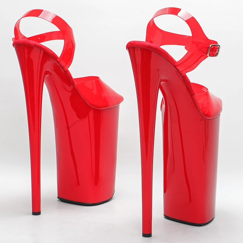 Leecabe  26CM/10inches PVC Upper sexy exotic High Heel platform party sandals   Pole Dance shoes