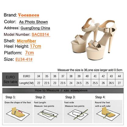 Shoes Party Apricot color Patent Leather Super High Heels Platform Sandals For Women Sexy Open Toe Fetish Stripper Shoes Pumps