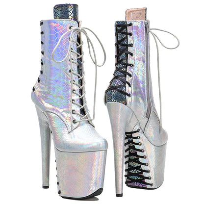 Leecabe 20CM/8Inch Women's Platform disco party High Heels Shoes Pole Dance boot