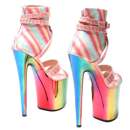 Leecabe 20cm/8inches colorful Mix and match colors  young trend fashion platform high heel   sandals  pole dance shoes