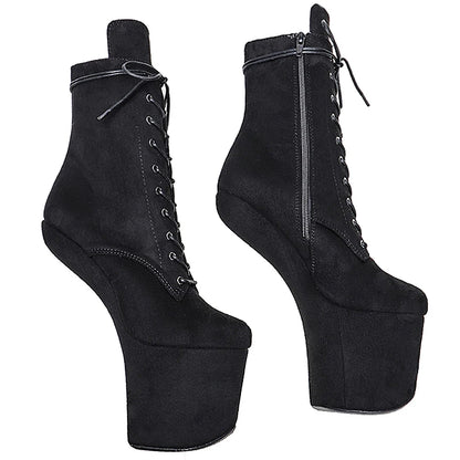 Bottines à plateforme en daim Leecabe Chaussures de pole dance sexy et exotiques sans talons