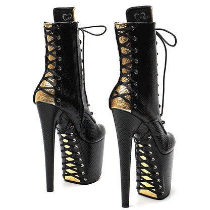 Leecabe 20CM/8 pouces Snake Upper Fashion tendance sexy talon haut plateforme Pole Dance boot