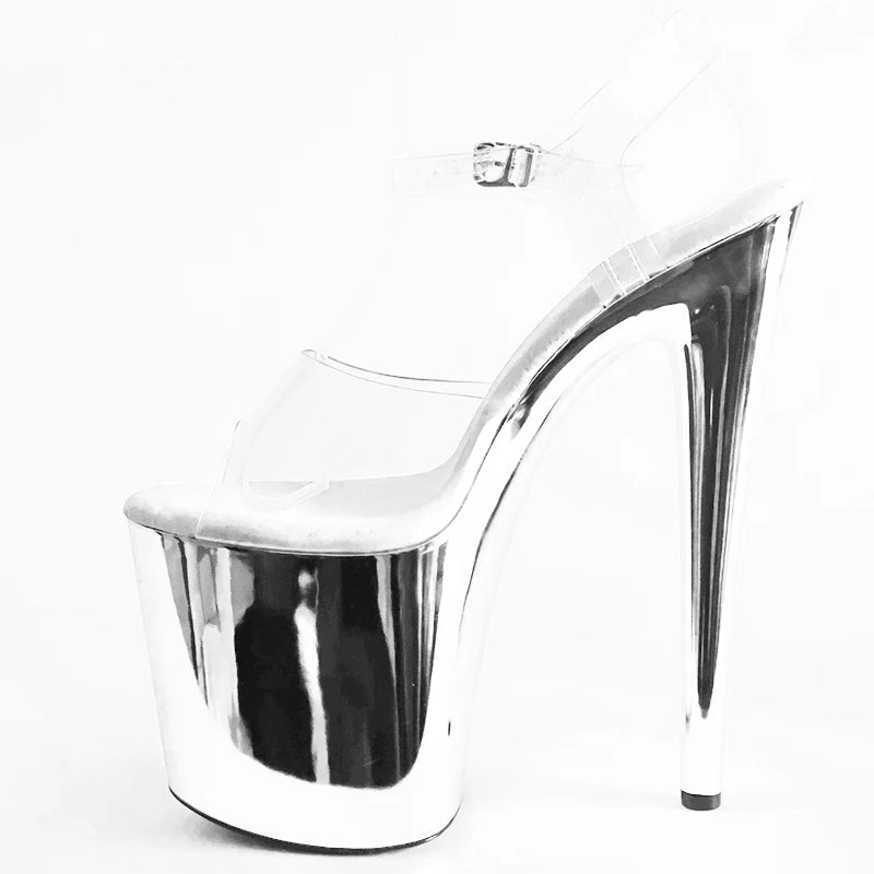 Sandales à plateforme sexy fétichistes de 8 pouces, chaussures de pole dance à bout ouvert, 20 cm, modèles de strip-teaseuses pour femmes, spectacle, discothèque, chaussures de mariée exotiques