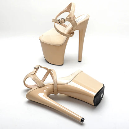 Leecabe  20CM/8inch  High Heel Sandals Platforms Party Shoes Sexy Pole Dance Shoes Hand made shoes