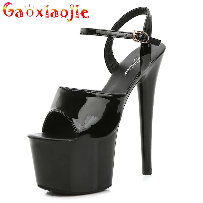 2024 Sexy Stripperinnen Tanzschuhe Damen Laufsteg Show Sandalen 17 CM High Heels Wasserdichte Mädchen Schuhe Party Club Plateauschuhe