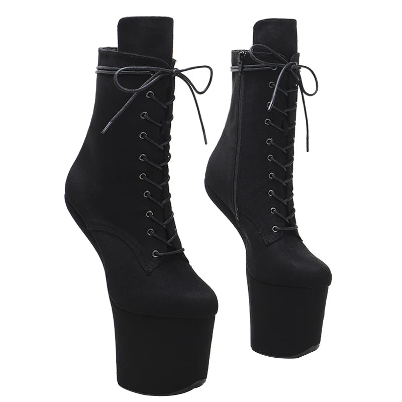 Bottines à plateforme en daim Leecabe Chaussures de pole dance sexy et exotiques sans talons